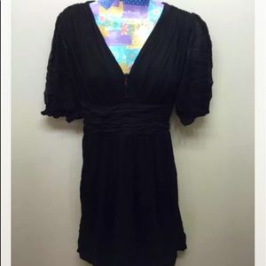 BCBG Empire Mini Dress Black Jersey 4 Loose fit V-Neck